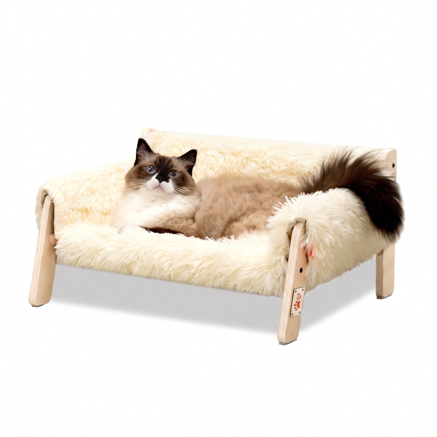 Erhöhtes Katzensofabett aus Holz