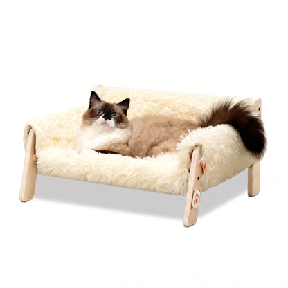 Erhöhtes Katzensofabett aus Holz