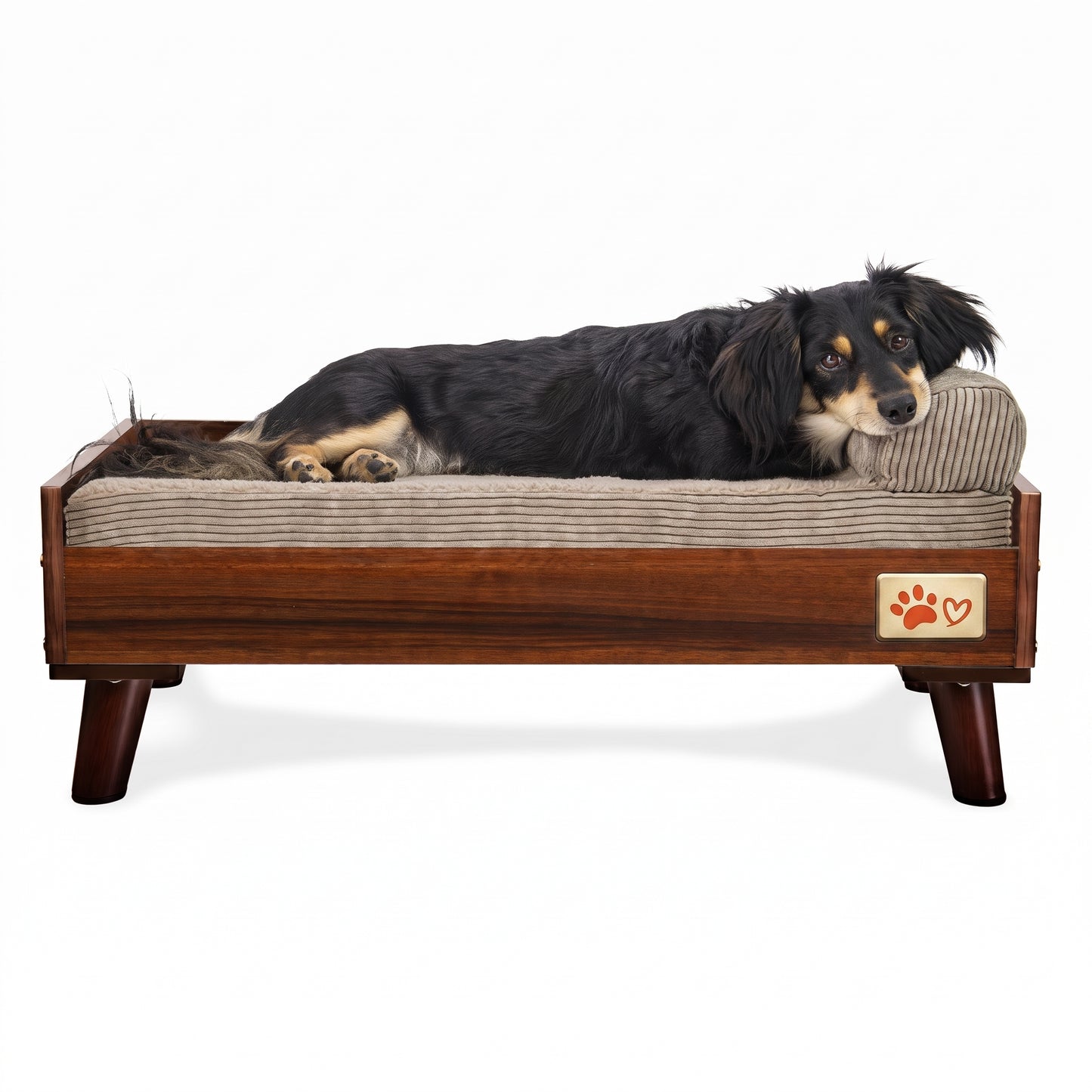 Hundebett aus Holz im Mid-Century-Stil
