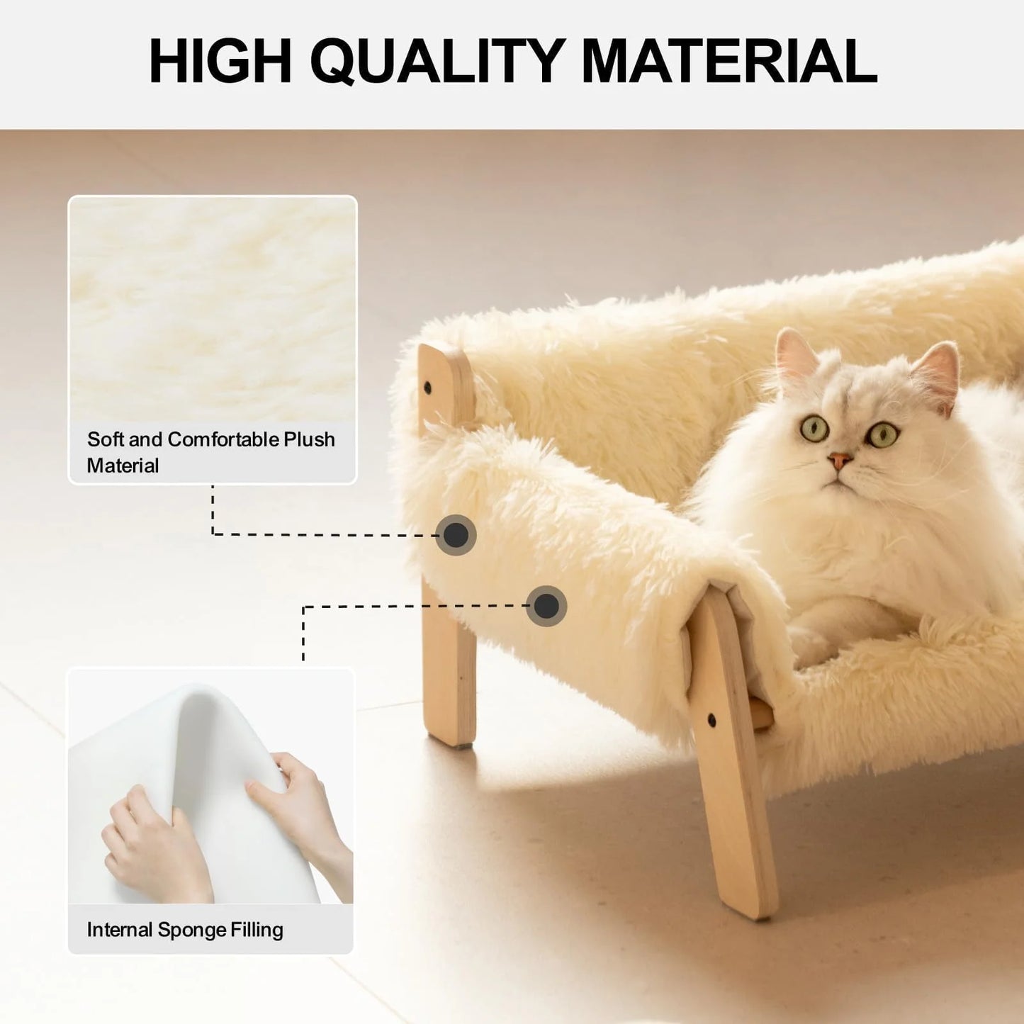 Erhöhtes Katzensofabett aus Holz